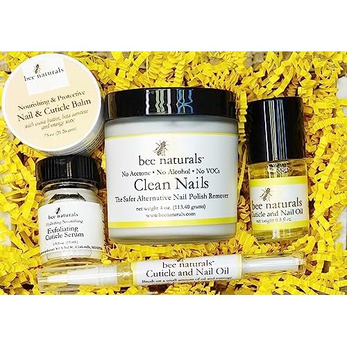 Bee Naturals Natural Nail Care Kit - Natural & Non-Toxic Nail and Cuticle Care Set with Vitamin E - Softens & Protects - Ideal Gift for Repairing Cuticles and Nails