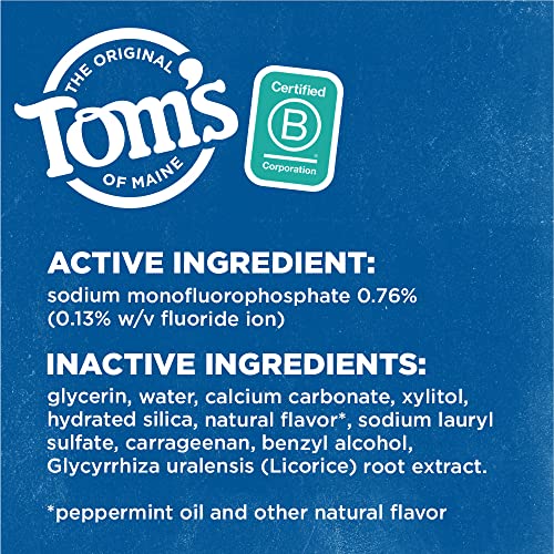 Natural Fluoride Toothpaste with Spearmint - Long Lasting Fresh Breath, 4.7 oz Pack of 2