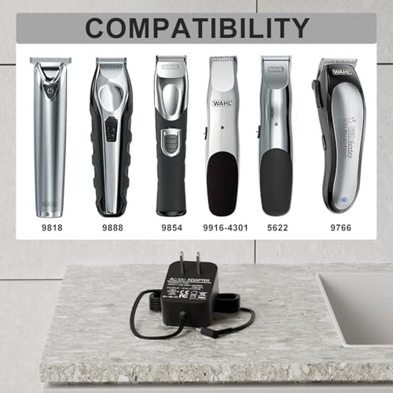 4V Charger Replacement for Wahl 9818L 9818 9888L 9854L 9876L 9918D WNT-9 WNT-8 9864 9876 9766 5622 5623 8779 79608 97581 Trimmer S003HU0420060 S004mu0400090 Power Supply Cord