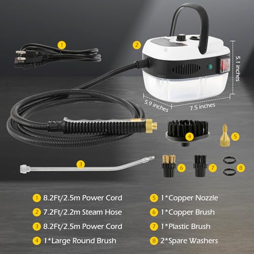 2500W Handheld Steam Cleaner for Auto Detailing & Multi-Surface Cleaning