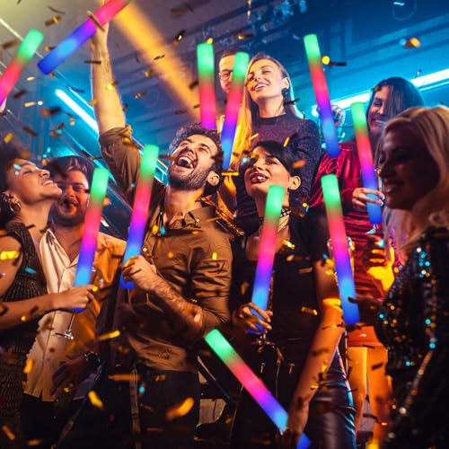 120 PCS Foam Glow Sticks with 3 Light Modes - Bright LED Party Supplies