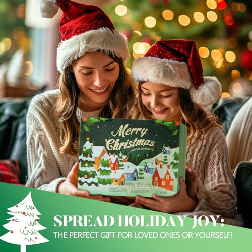 Green 24-Pack Spa & Bath Gifts Advent Calendar 2026 for Women & Teens