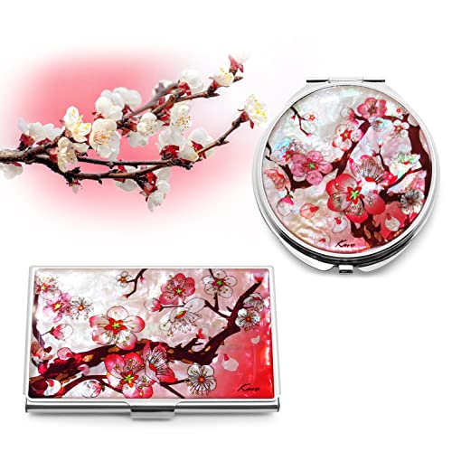MADDesign Mother of Pearl Compact Makeup Mirror Business Card Case Set