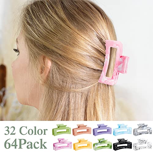 Multicolor Claw Hair Clips Bulk Set - 64 Pieces, 3.35 Inch for Thick and Fine Hair