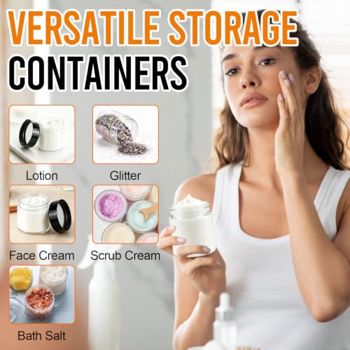 70 Pack 4 Oz Plastic Cosmetic Jars with Lids & Labels - Travel & Storage - Variation of THIS listing 70