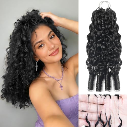 ShowCoco 16 Inch Burmese Curly Crochet Human Hair Extensions 40 Strands 50g Pre-Separated