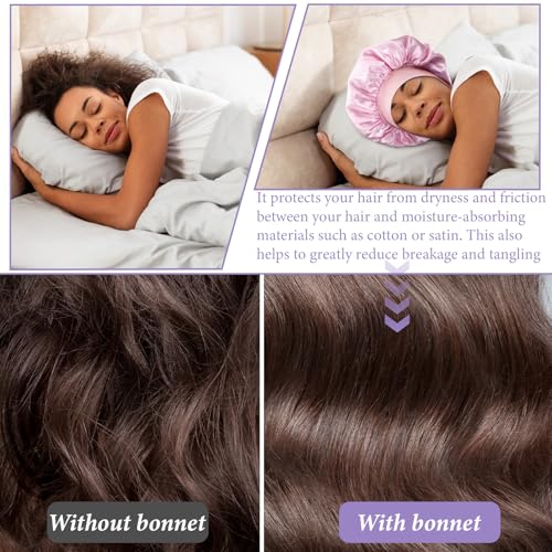 20 Pack Satin Sleep Bonnets for Women - Large Adjustable Hair Caps for Curly Dreadlocks & Natural Hair