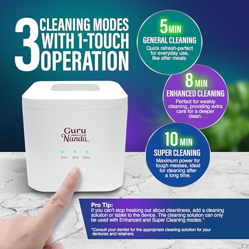 Retainer Pod Ultrasonic Dental Cleaner Machine 48kHz with UV Light - 200ml