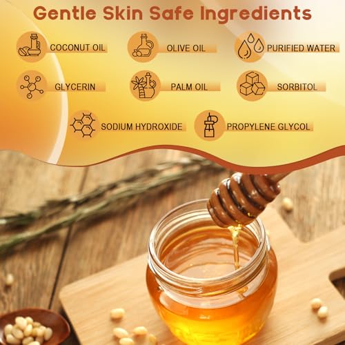 Honey Melt & Pour Soap Base - 5 lb, Pre-Scored & Lightly Scented, 16 oz Pack of 5