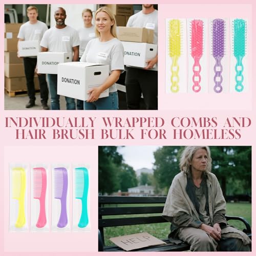 120 Pack Disposable Hair Combs & Brushes - Individually Wrapped, Multi-Color