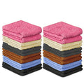 100% Cotton Washcloth Set 24 Packs ? Soft, Absorbent Face Towels for Bathroom & Gym Use ? Reusable, Durable & Machine Washable Wash Cloths - Multi-Color, 12x12 Inches