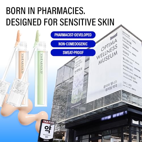 [23YEARSOLD Derma] Thin Concealer #1Y (Glow Beige) ? Sensitive-Skin Friendly, Lightweight & Long-Lasting with Redness-Soothing SWEETONE Formula for a Natural Finish, Easy-to-Carry 0.17 fl oz