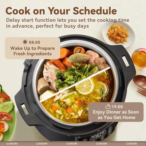 8 Qt Electric Pressure Cooker Multi-Cooker with Stainless Steel Pot - Black