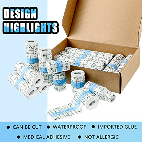 Waterproof Transparent Adhesive Bandages Set for Tattoo Aftercare - 18 Rolls, 3 Sizes