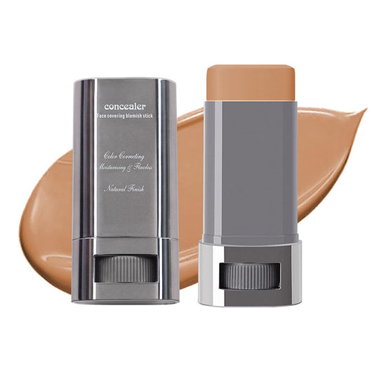 3-in-1 Foundation Stick Beauty Balm Serum Boosts Skin Tone, Solid Tinted Moisturizing Serum Contouring Foundation for Women, Natural Finish, Buildable Medium to Full Coverage(05#DARKSKIN TONE)