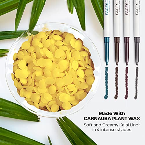 FACESCANADA Twist Eye Liner, 4 Bright Shades, 24 Hrs Long Stay, Waterproof, Smudgeproof, Fade Proof, With Soft Carnauba Wax, Silver, Brown, Blue, Plum, Intense Color In One Stroke, Brown, 2.29 Oz