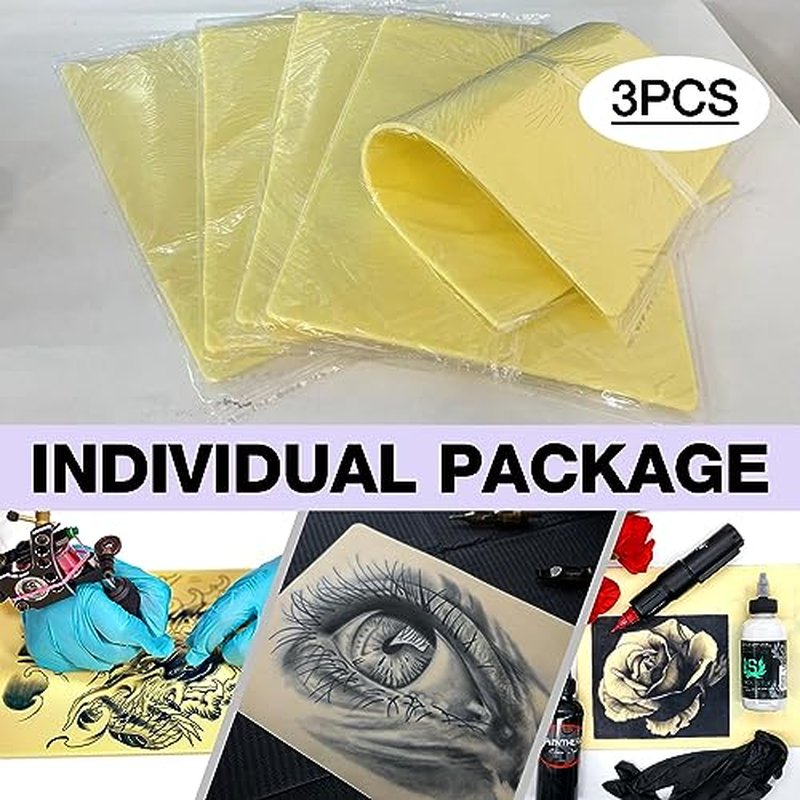 3mm Fake Skin - Usiriy Tattoo Skin 3pcs 8x12" Tattoo Practice Skin Thick Synthetic Soft Silicone Skin Practice Pads Piel Sintetica Para Tatuar for tattoo artists and beginners