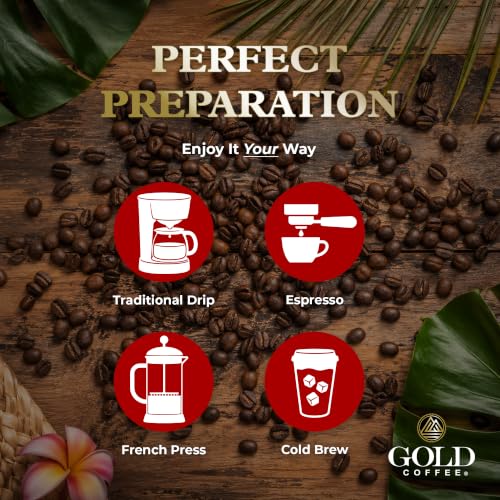Gold Coffee Company Blue Mountain Medium Roast Whole Bean Coffee 16oz Pack of 4