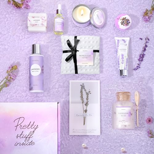 Lavender Spa Gift Basket for Women - 10-Piece Relaxation & Self-Care Set