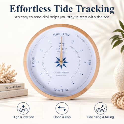 Tabic Planeteco Ocean Master Tide Clock - Coastal Wall Decor & Tide Tracker
