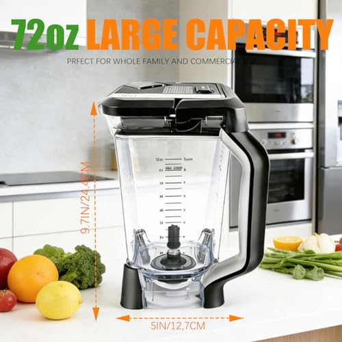 72 oz Replacement Blender Pitcher with Lid for Ninja BN750 BN800 Series