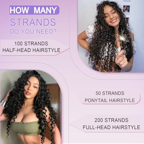 Peliri 20 Inch Feather Crochet Hair Extensions 50 Strands Deep Wave Curly Synthetic Hair for Black Women