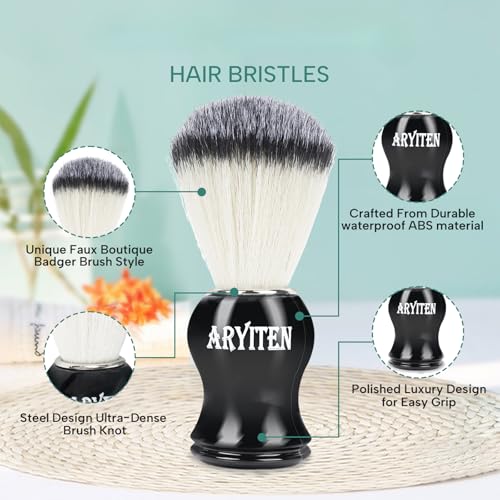 Shaving Brush Set for Men, Premium Shaving Kit for Men, Perfect for Wet Shave with Shaving Cream & Soap, Suitable for Razor, Trimmer, Clippers, Ideal Gift for Birthday and More