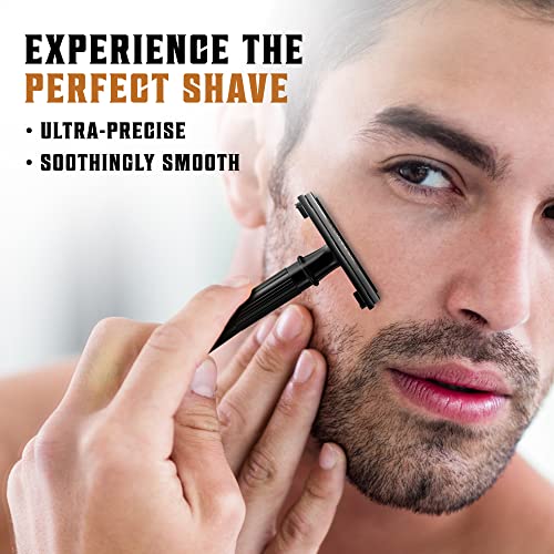 SHAVING REVOLUTION 100 Count Men's Safety Double Edge Razor Blades for Shaving - Platinum Japanese Stainless Steel Double Razor Shaving Blades for a Smooth, Precise and Clean Shave