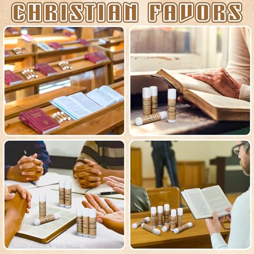 Rustic Christian Lip Balm Gift Set - Bulk 50 pcs with Bible Verses