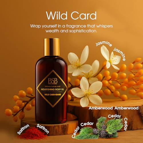 Wild Card Body Oil with Jasmine & Cedar – Paraben & Phthalate Free, USA Made, 5 Organic Carrier Oils