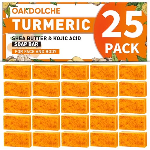 25Pcs Turmeric Kojic Acid Bar Soap Gift Set - 80g Individually Wrapped, Skin Nourishing
