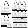 Cunno 12 Pcs Team Appreciation Tote Bag Women Employee Gift Team Together Canvas Makeup Bags for Worker Staff Coworker Nurse Teacher