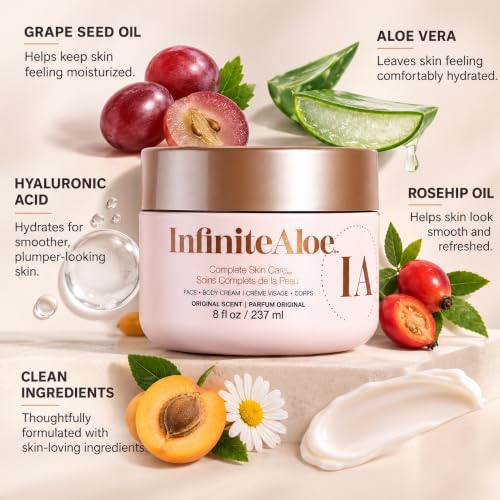 All-In-One Aloe Vera Face & Body Cream - Original Scent, Small Jar 2 oz - Sensitive Skin Friendly