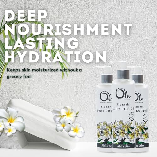 Hawaiian Plumeria Body Lotion - Organic, Vegan, 8.45oz - Tropical Scent (Pack of 1)