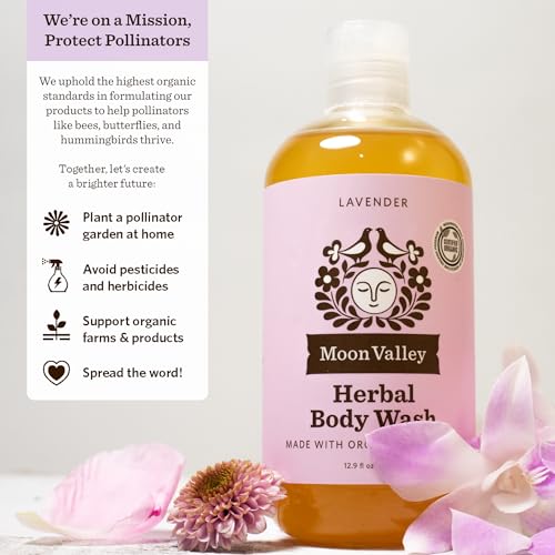 Moon Valley Organics Herbal Body Wash, Lavender, Peppermint, Siberian Fir, All Natural Ingredients, No Parabens, Vegan, Moisturizing Essential Oils, Variety 3 Pack
