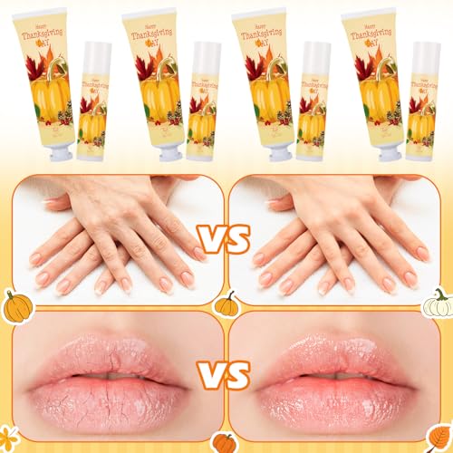 Thanksgiving Fall Hand Cream & Lip Balm Set - Pumpkin Friendsgiving Gift - 30 Pack
