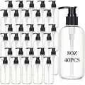 40 Pieces 8 oz Clear Refillable Plastic Pump Bottles - Portable & Multi-Purpose