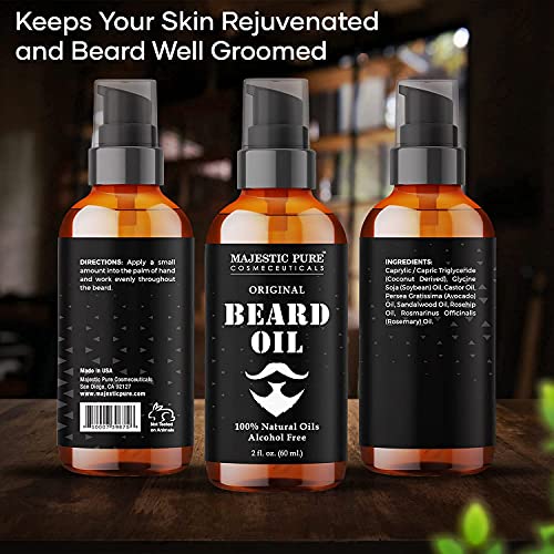 MAJESTIC PURE Fractionated Coconut Oil (16 oz) and Beard Oil (2 fl oz) Bundle