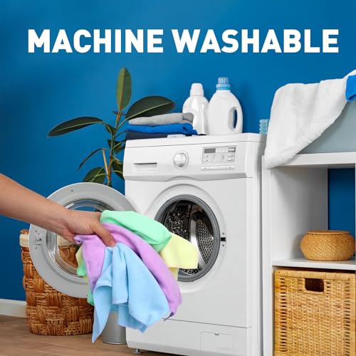 Microfiber Towels Bulk Set - 400 Pack, 12x12 Inches, 5 Colors, Reusable Cleaning Cloths