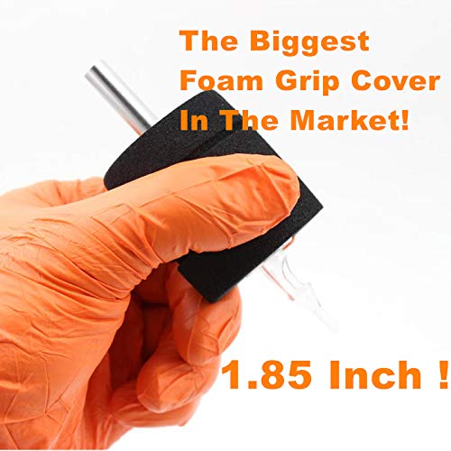 Foam Grip Cover for 1-Inch Tattoo Tubes, 20 Pack Black, Comfortable & Precise