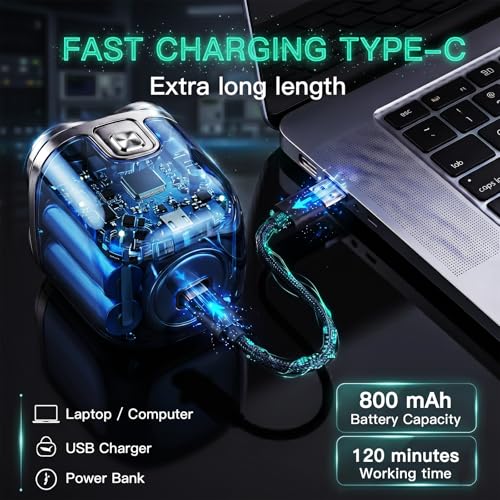 Electric Shaver for Men Bald Head Rotary Razor Waterproof Wet Dry Fast Charging LED