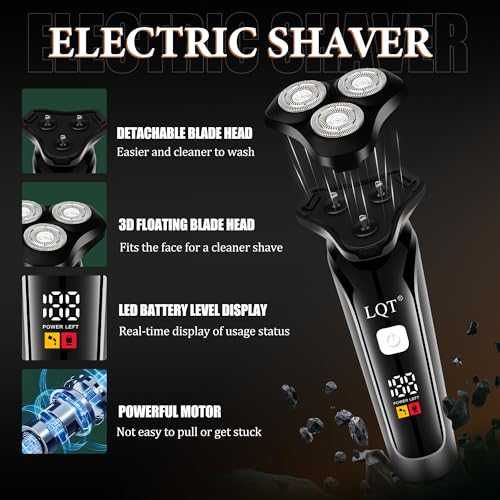 Hair Clippers for Men, 4 Pcs Professional Cordless Rechargeable Transparent Plastic Clipper Set Body Trimmer Electric Razor for Men Nose and Ear Hair Trimmer with Bag, Men's Birthday Easter Gifts