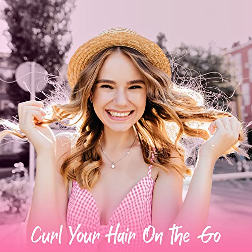 HerStyler Baby Curls Mini Curling Iron - 9-13mm Tapered Barrel - Pink - Travel Size