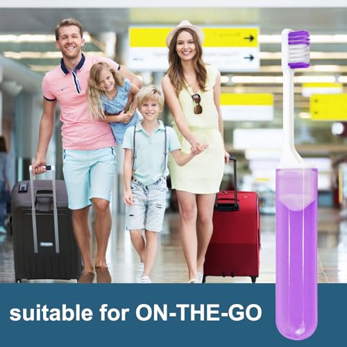 300 Travel Size Disposable Toothbrushes - Individually Wrapped, 5 Colors, Foldable, Bulk Pack of 300