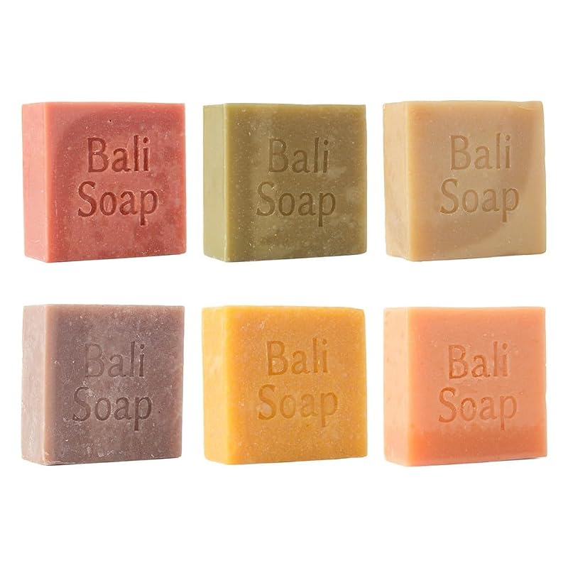 Natural Hand & Body Soap Set - Bali Soap 6 Pack with Jasmine, Lemongrass, Ginger, Magnolia, Papaya & Sandalwood - 3.5 Ounce Bars