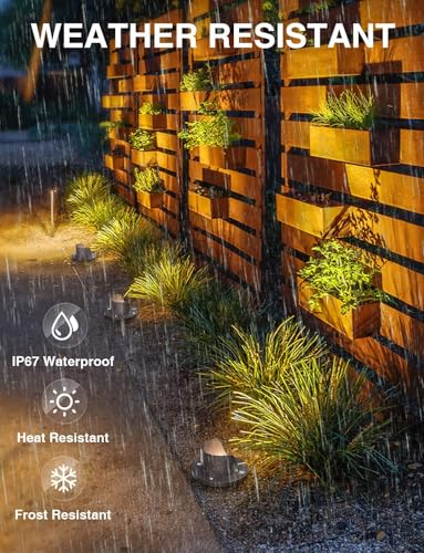 SUNVIE 6-Pack 12W 3000K LED Low Voltage Well Lights Shield Top