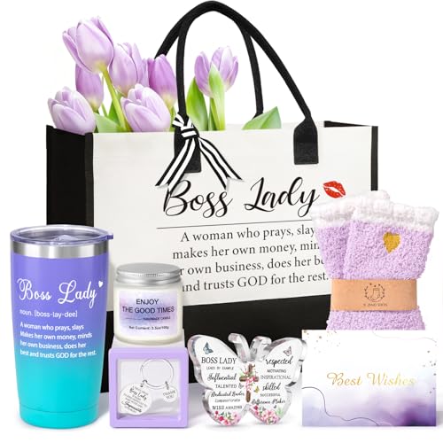 Thank You Gifts for Women Gift Set with Tote Bag Tumbler - Boss, Birthday, Christmas Appreciation