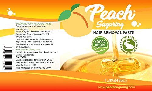 Paste Medium Peach Sugaring Wax - Organic Hair Removal Paste 45 oz