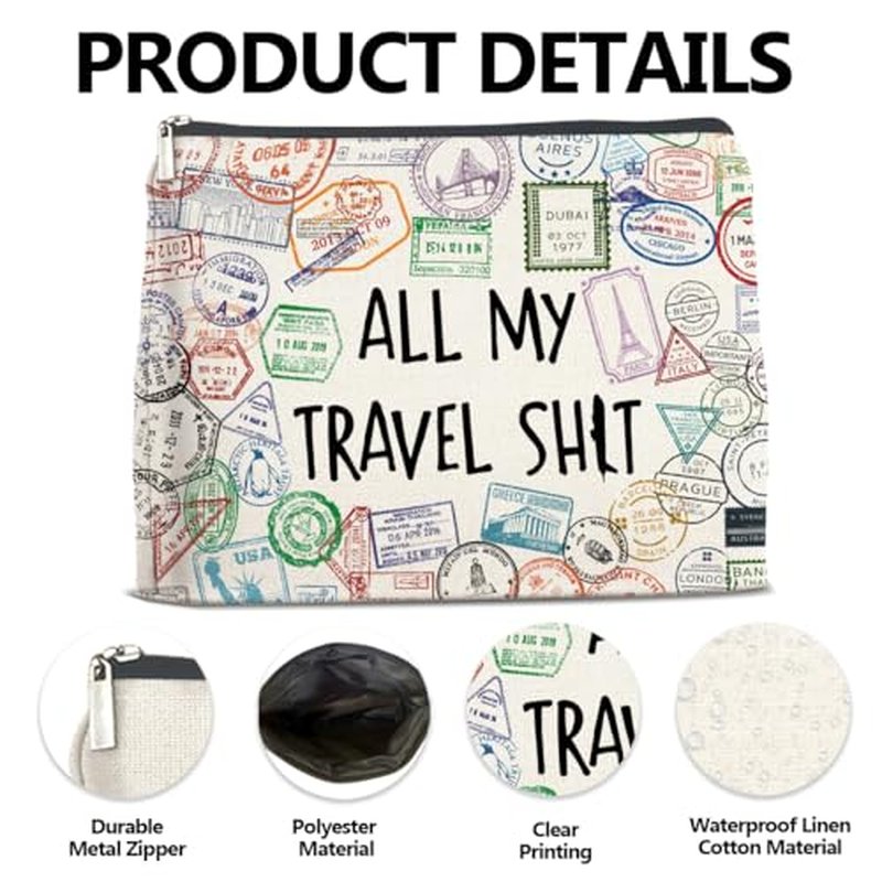 LyoGao Funny Travel Gifts for Women Makeup Bag, Travel Essentials Cosmetic Bag Toiletry Bags Gift for Travelers Girls Trip