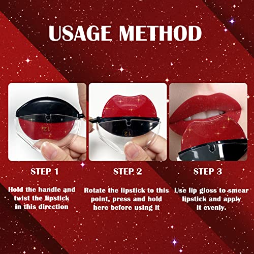 DAGEDA 3 Colors Lazy Lipstick, Pearl Lipstick Magic Color Changing Lipstick, Labiales Magicos Long Lasting Moisturizing Lipstick, Not Fade Lip Shape Lipstick for Lazy People£¨Color A£©